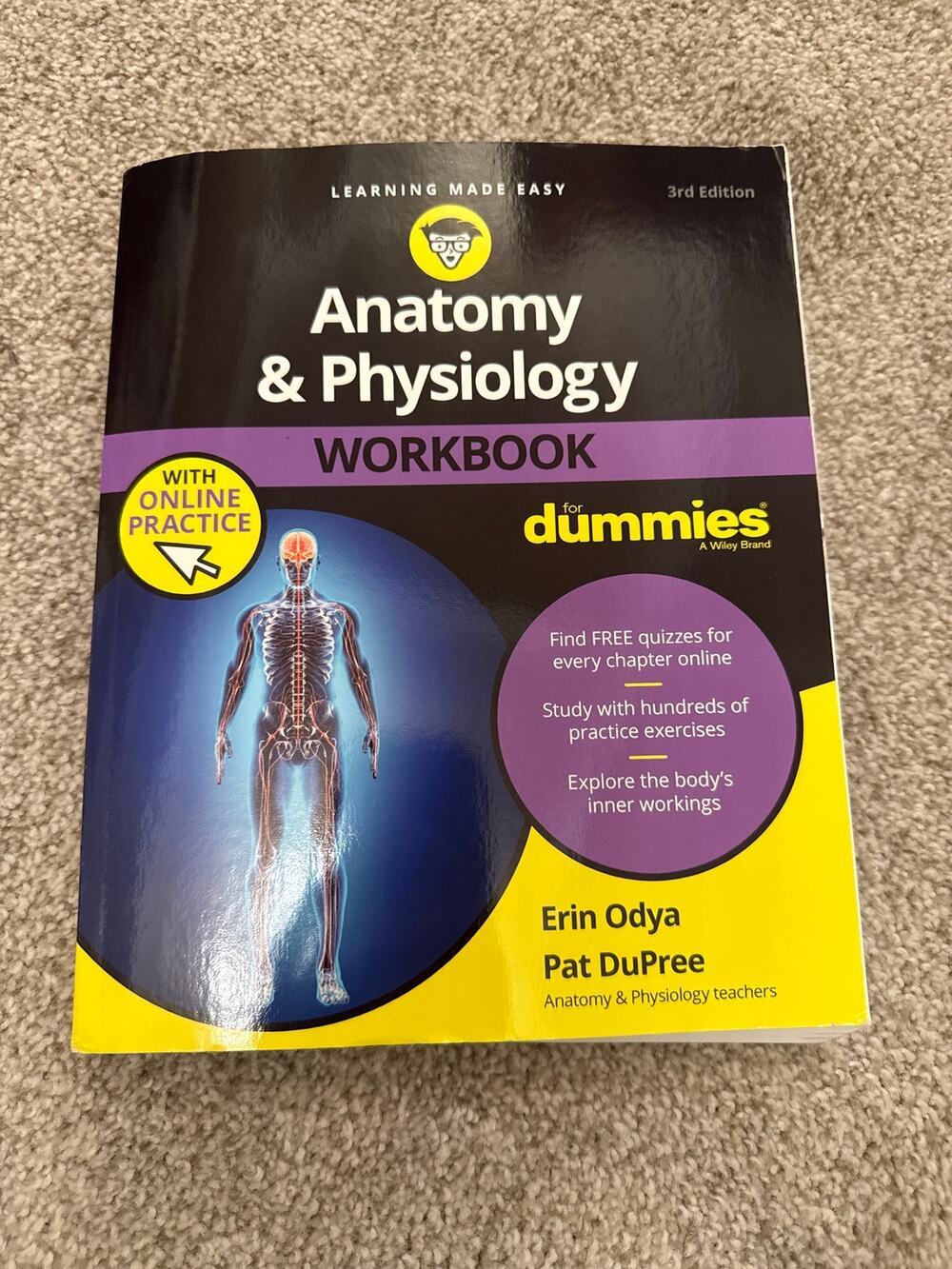 NEW Anatomy & Physiology Workbook For Dummies 3rd Edition Erin Odya Wiley